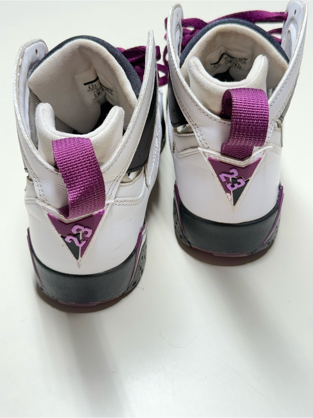 Jordan Air Jordan 7 Unisex Kids White Purple Black High Top Leather 6.5Y